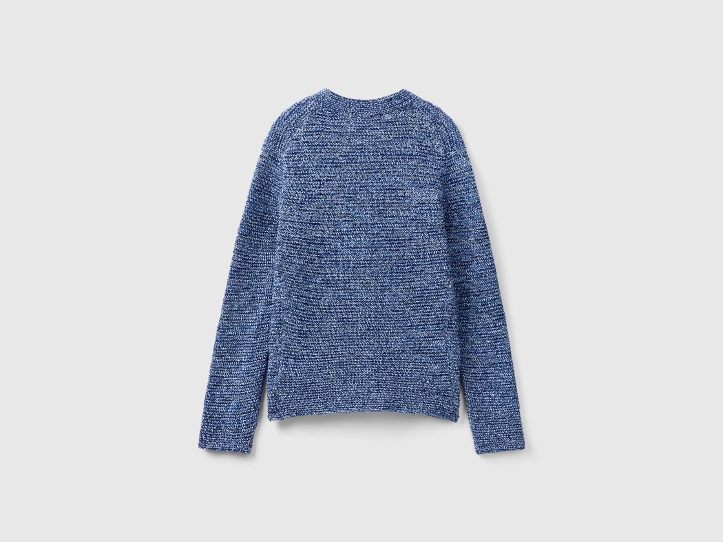 100% cotton knit jacket - Blue | Benetton