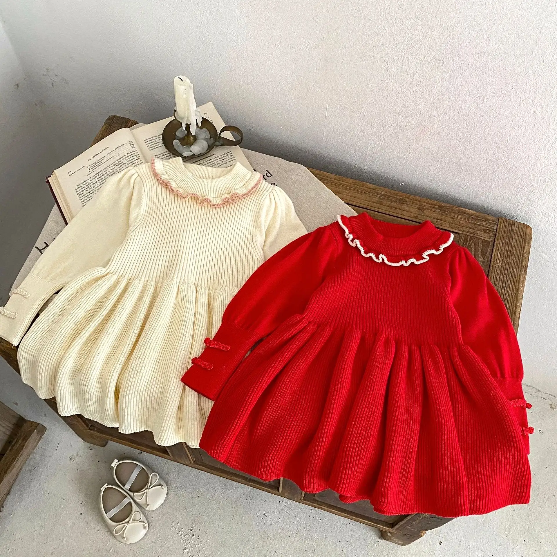 Baby Kid Girls Solid Color Dresses Wholesale 230828334