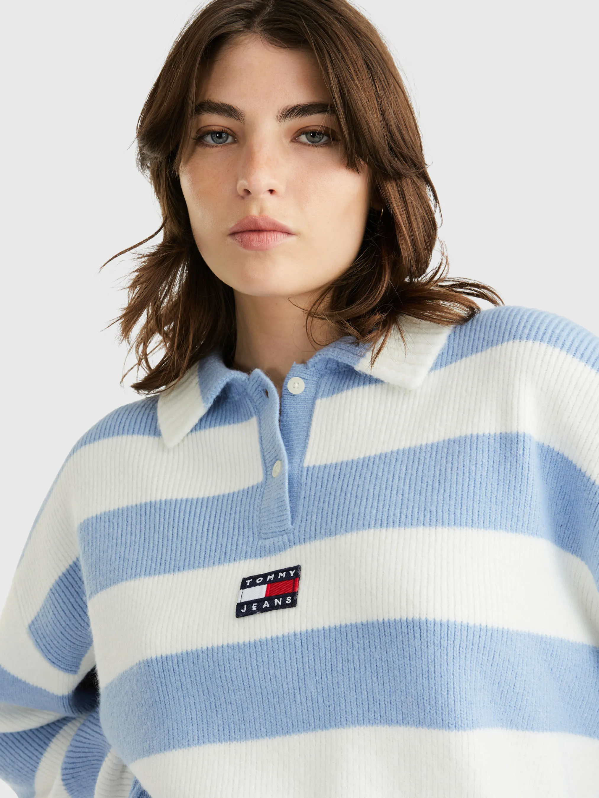 Badge Stripe Polo Jumper | Sweatshirts & Hoodies | Tommy Jeans