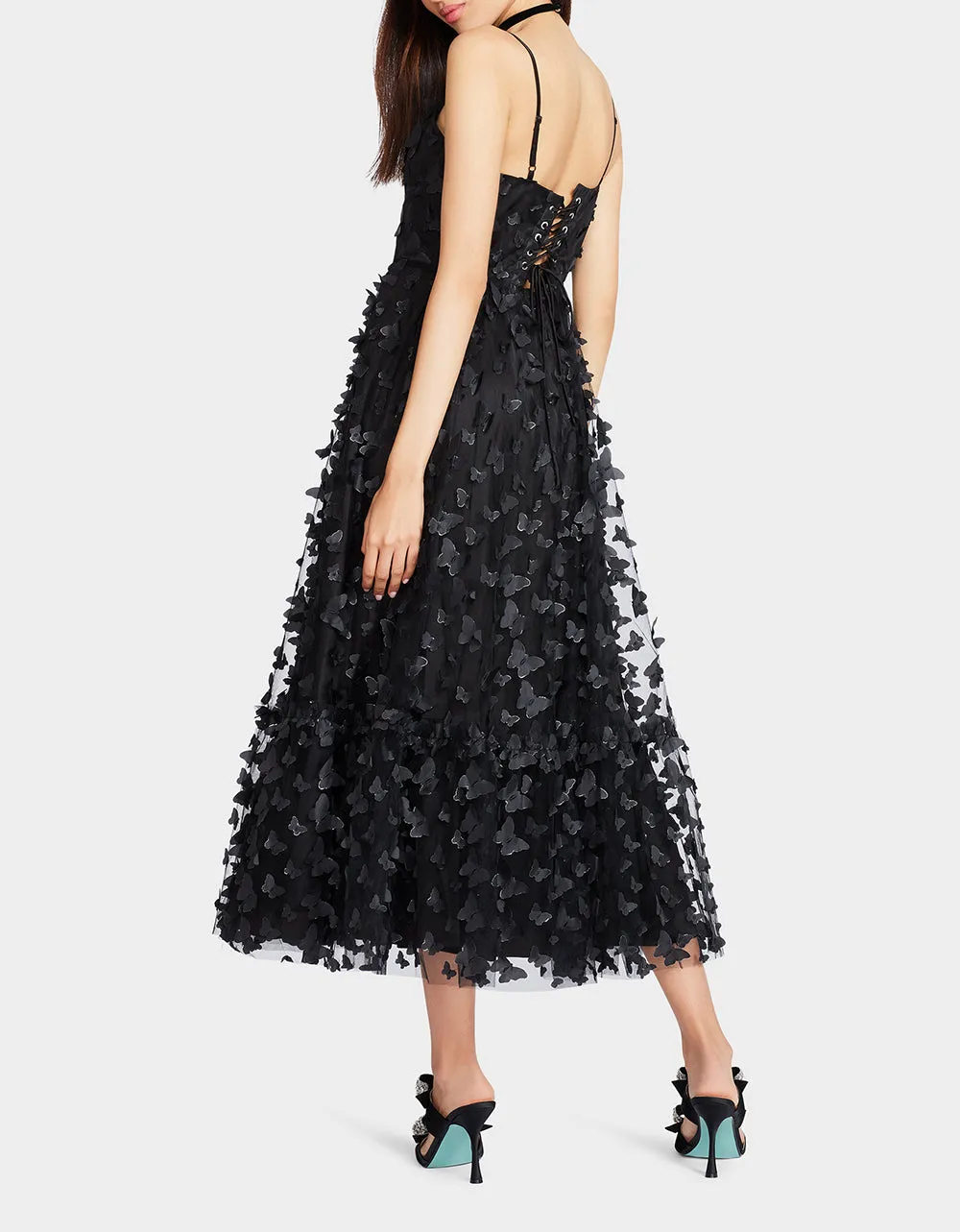 BETSEYS BUTTERFLY MAXI DRESS BLACK