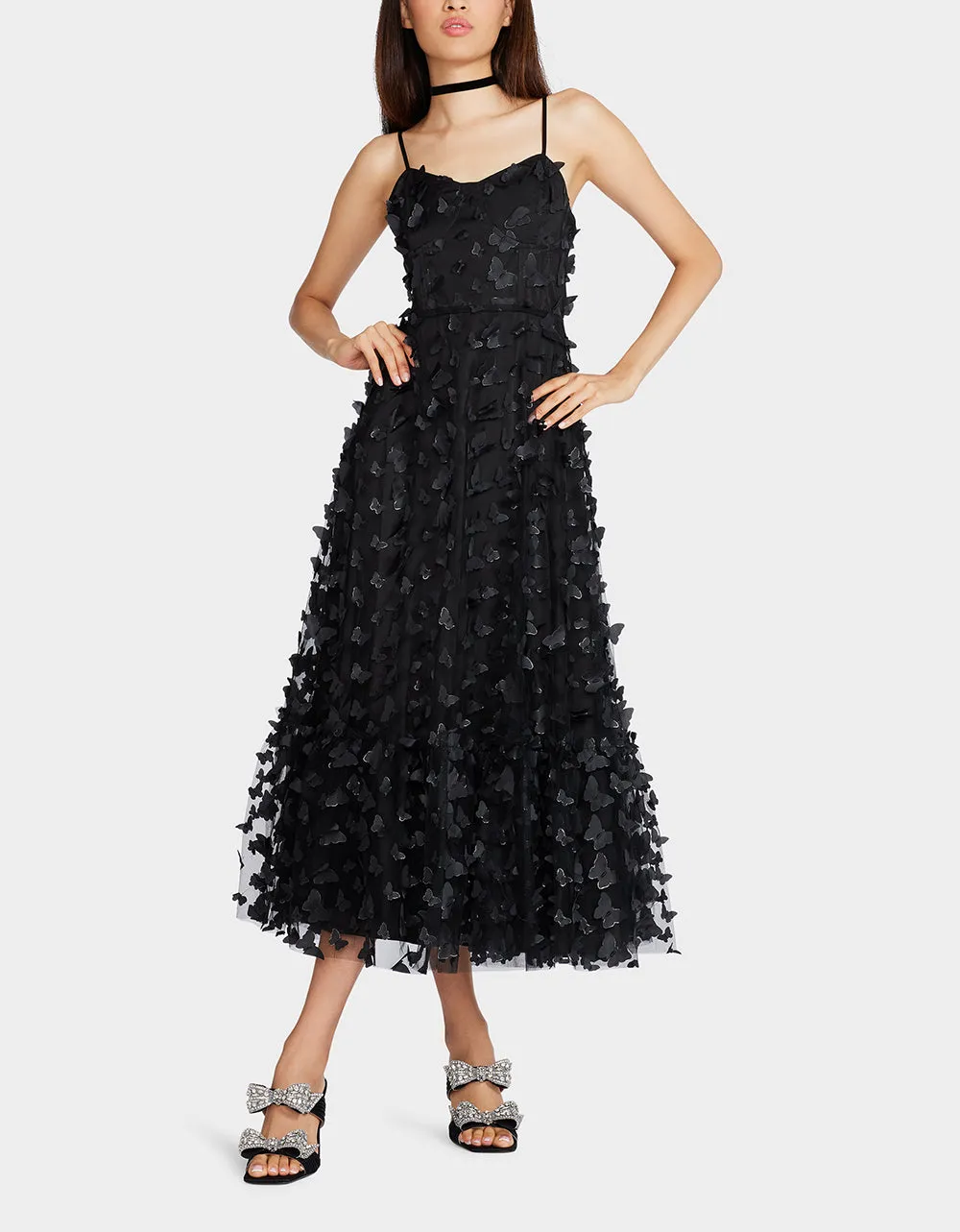 BETSEYS BUTTERFLY MAXI DRESS BLACK