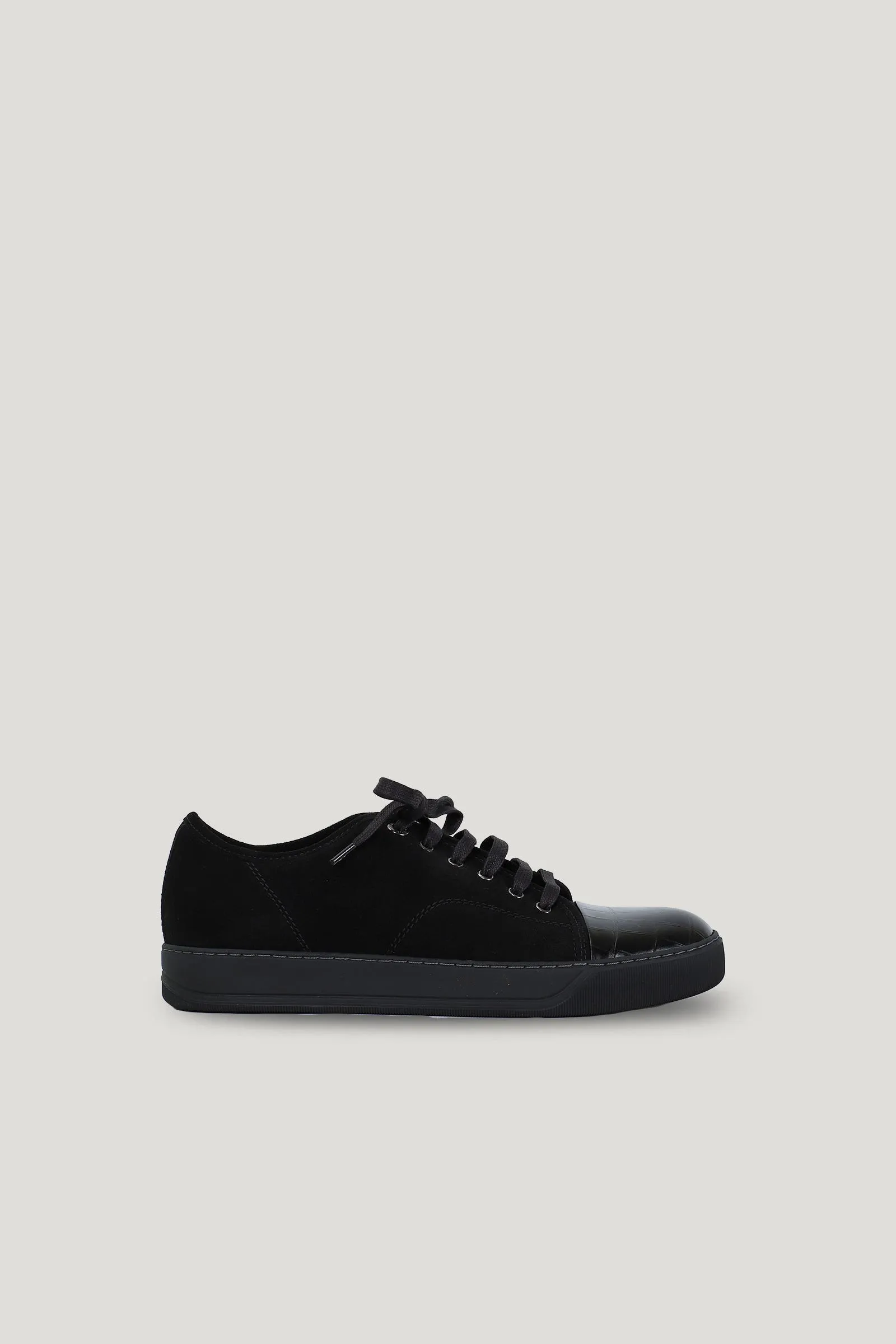 Black Dbb1 Trainers In Suede And Crocodile-Embossed Calfskin Leather