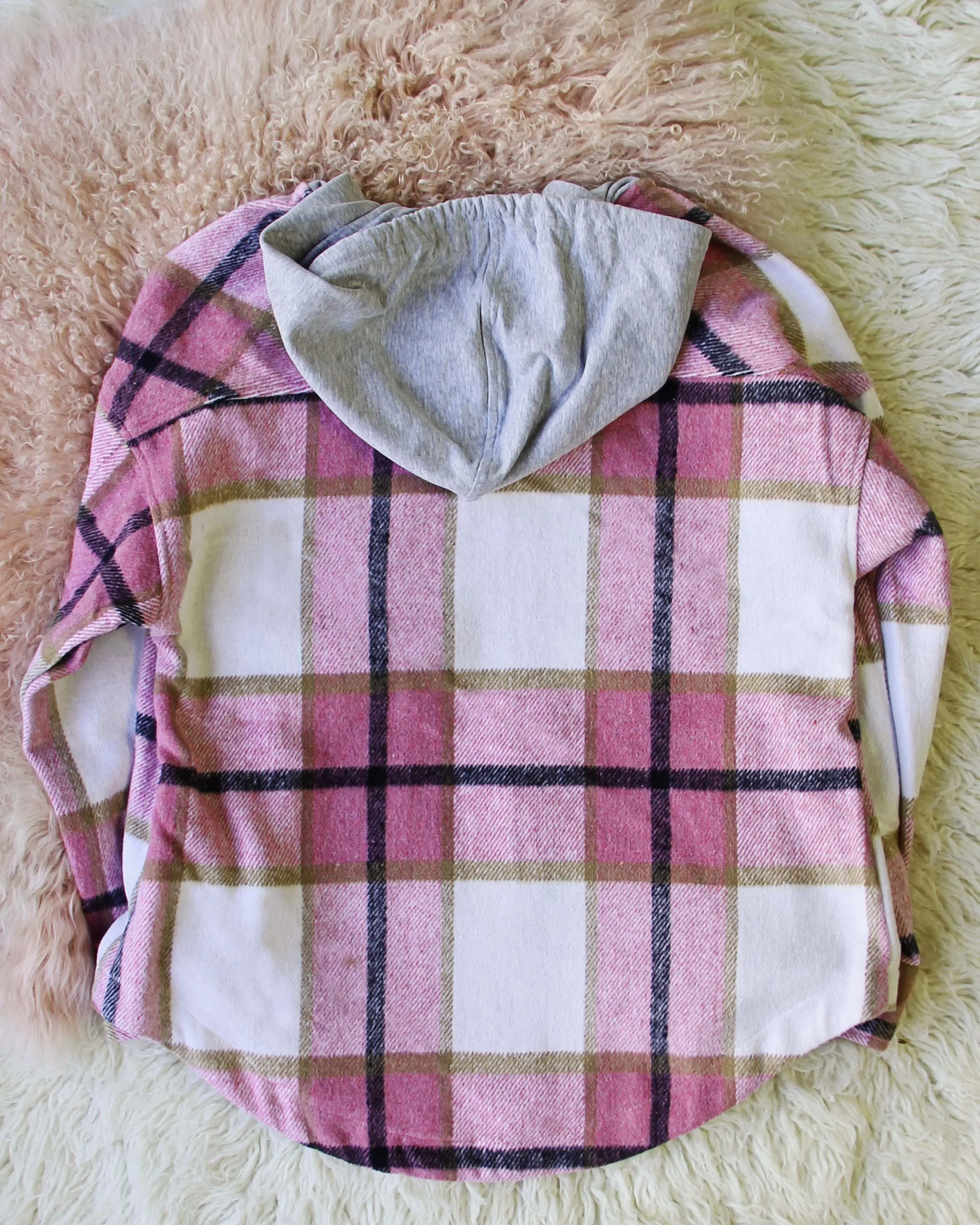 Bonfire Pink Plaid Shirt Jacket