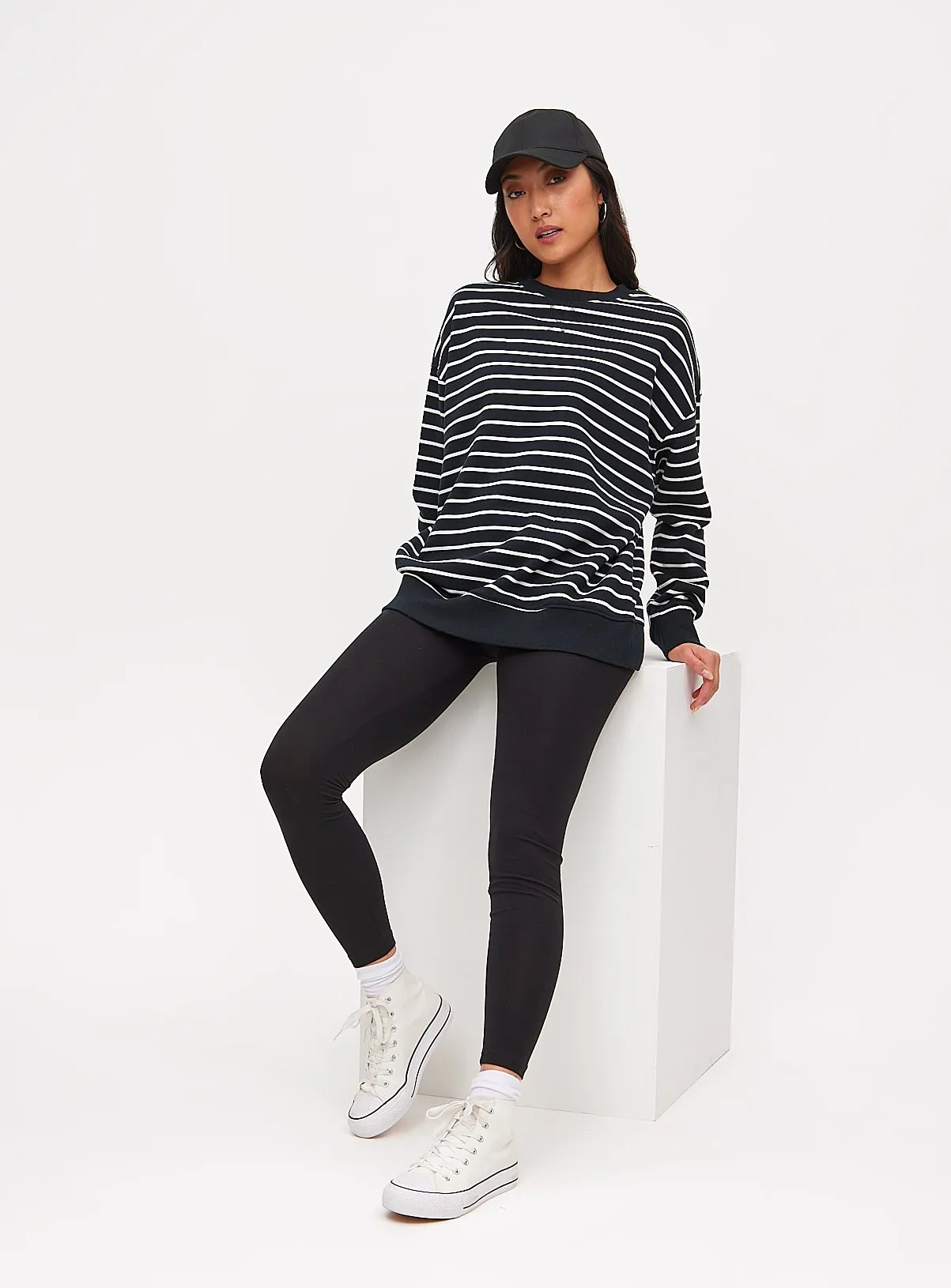 Buy Black Stripe Oversized Sweatshirt  XL | Hoodies and sweatshirts | Tu