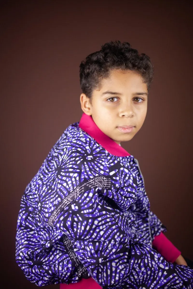 Children's African Jacket In Chilled Purple