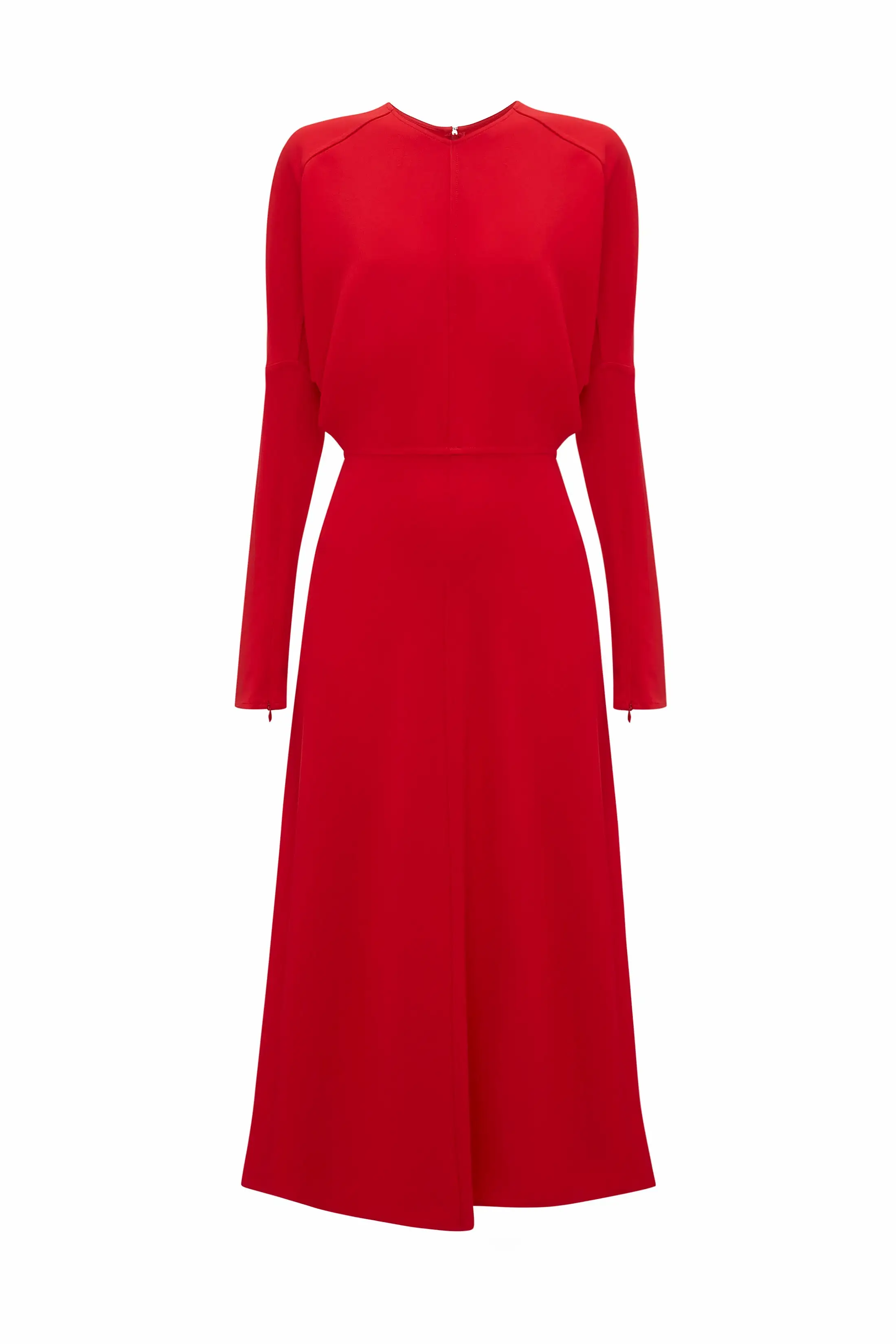 Dolman Midi Dress In Red