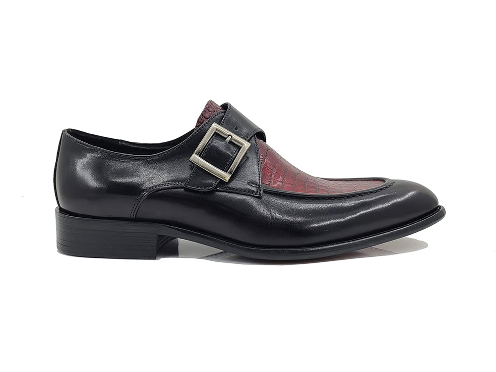 Embossed Moc Single Monkstrap Shoe