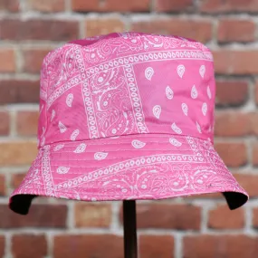 FOOT CLAN | PAISLEY BANDANA | BUCKET HAT | HOT PINK S/M