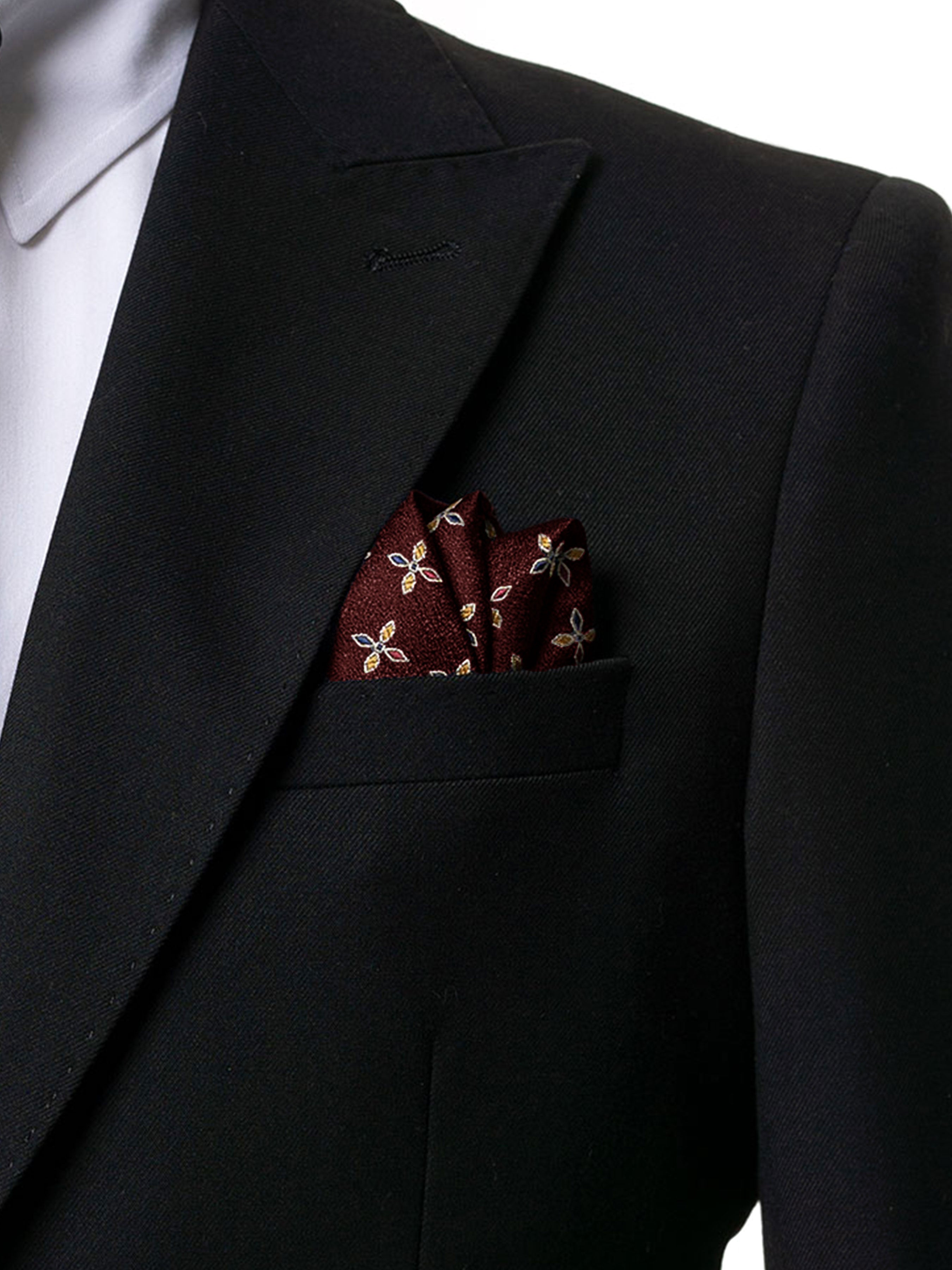 Geometric Flower Pocket Square