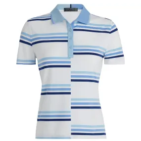 G/FORE Offset Stripe Tech Jersey Ladies Golf Polo Baja