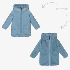 Girls Blue Reversible Coat