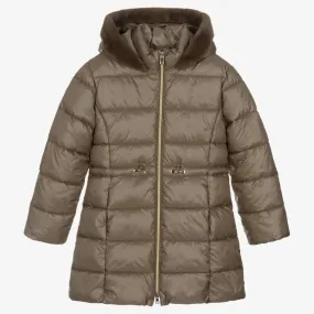 Girls Brown Puffer Coat