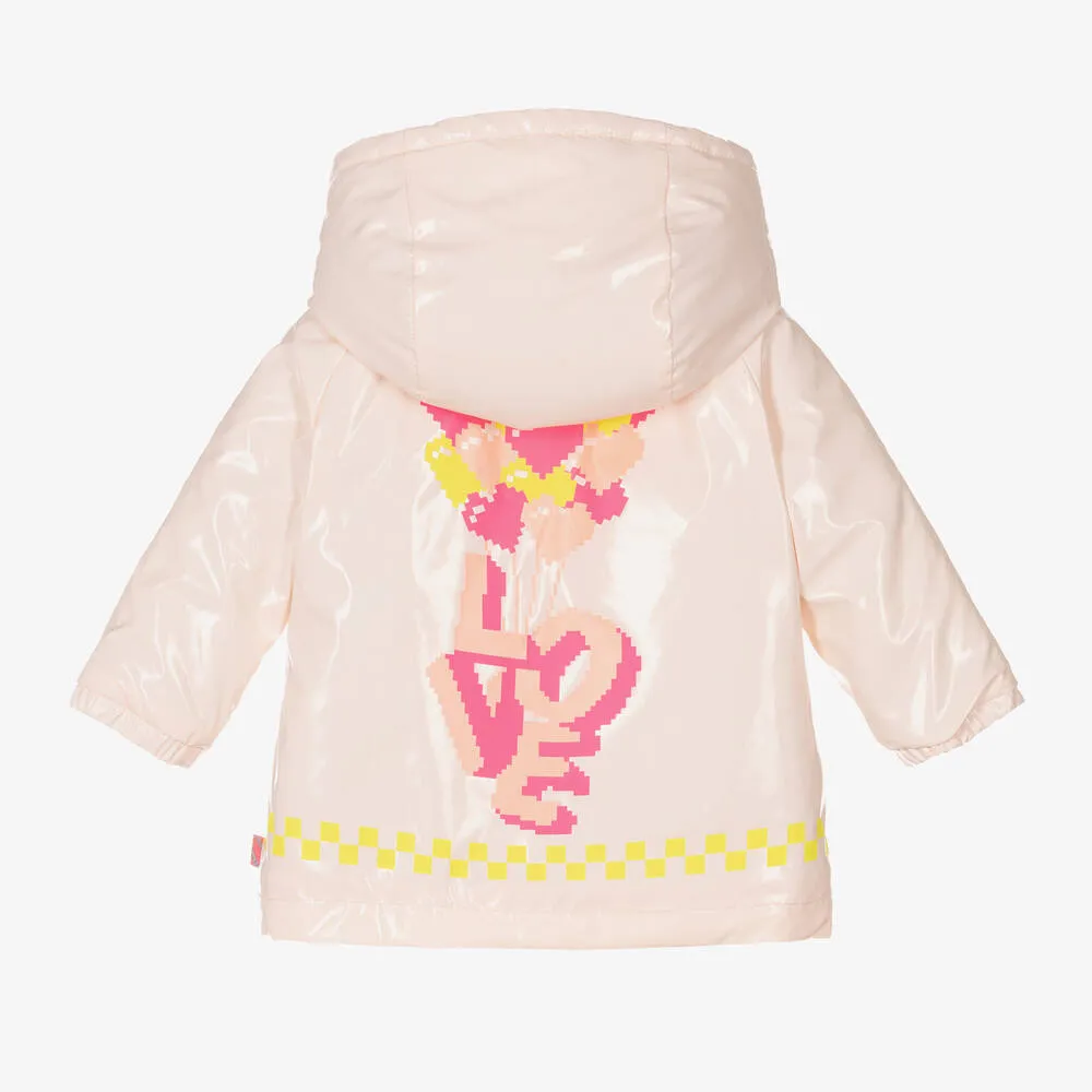 Girls Pink Hooded Coat