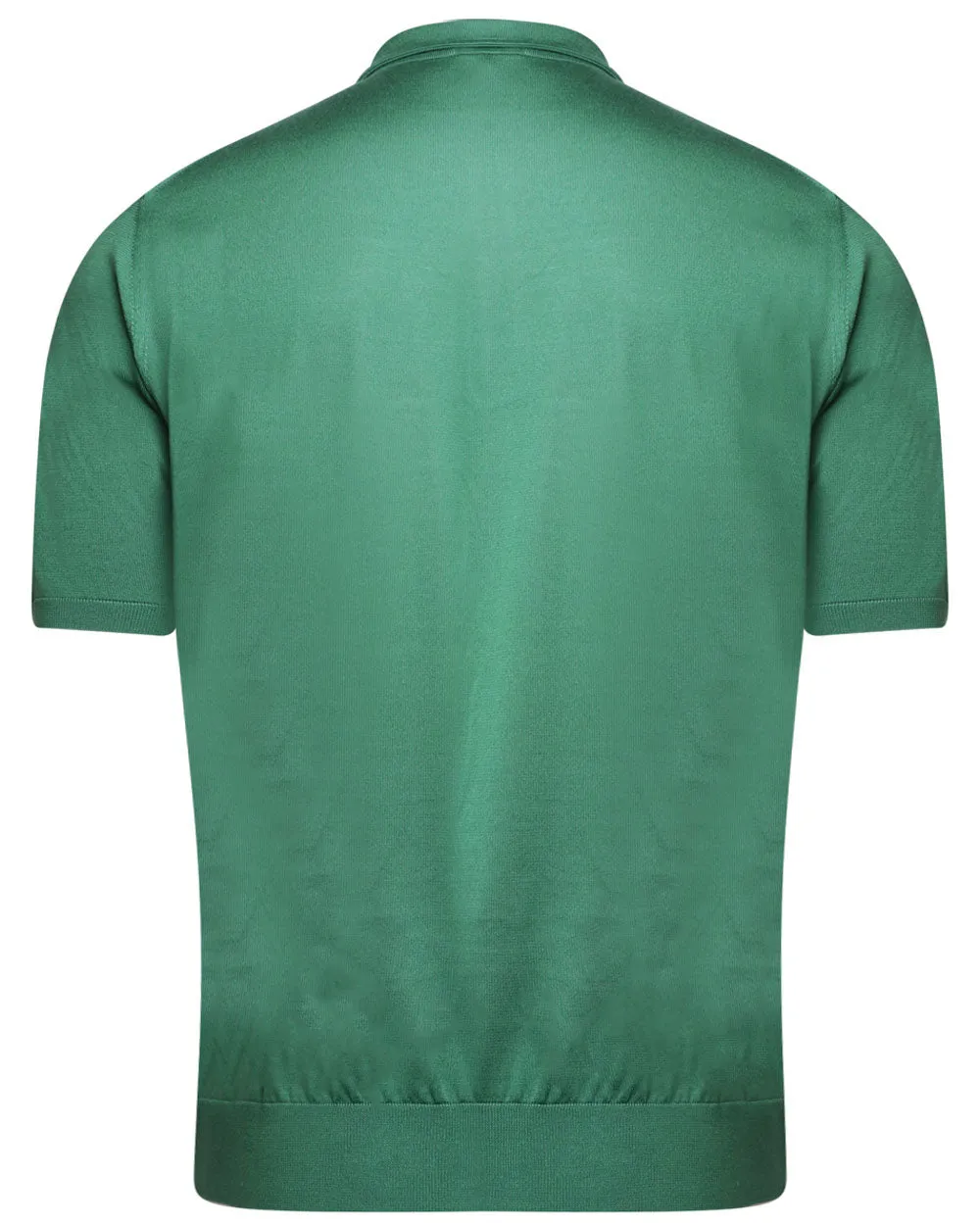 Green Silk Zip Polo