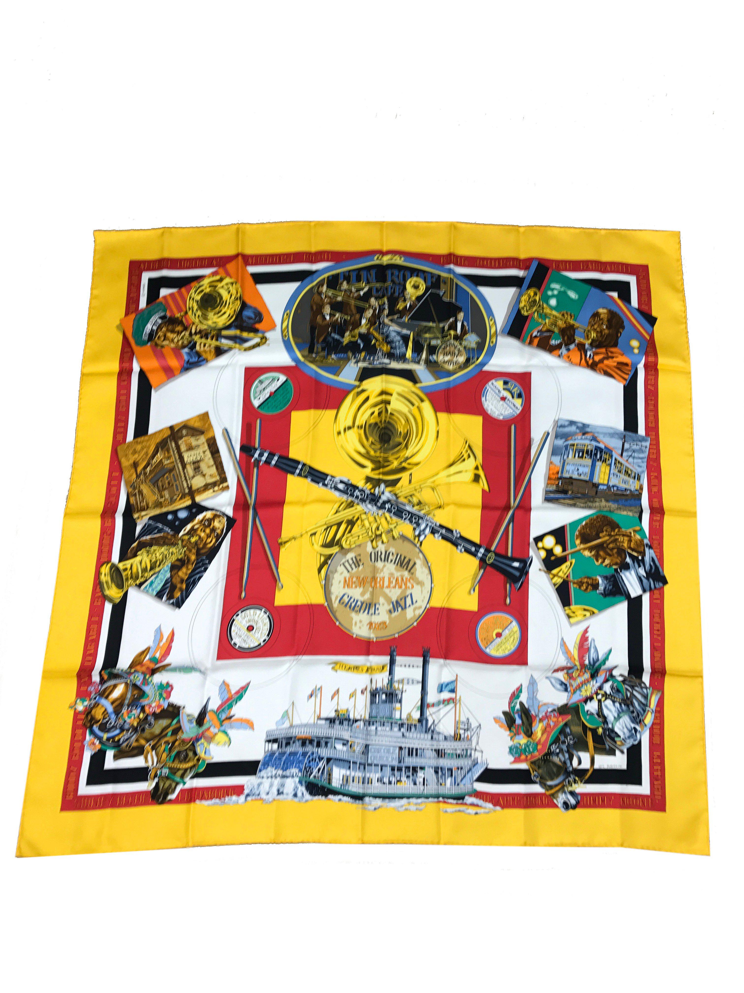 Hermes The Original New Orleans Creole Jazz Silk Scarf 90