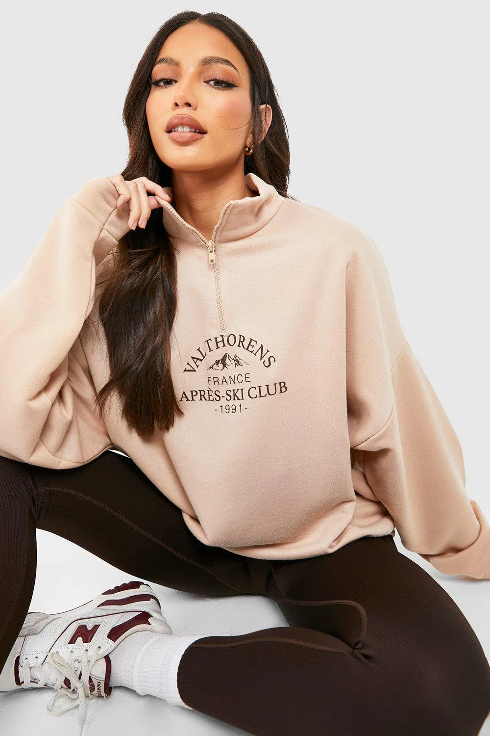 Hoodies & Sweatshirts | Tall Ski Club Half Zip Sweatshirt | boohoo