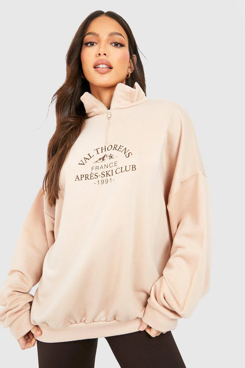 Hoodies & Sweatshirts | Tall Ski Club Half Zip Sweatshirt | boohoo