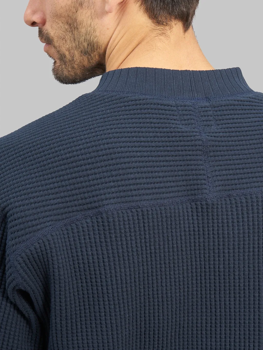 Jackman Waffle Midneck Sweater Dark Navy