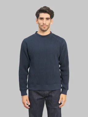 Jackman Waffle Midneck Sweater Dark Navy