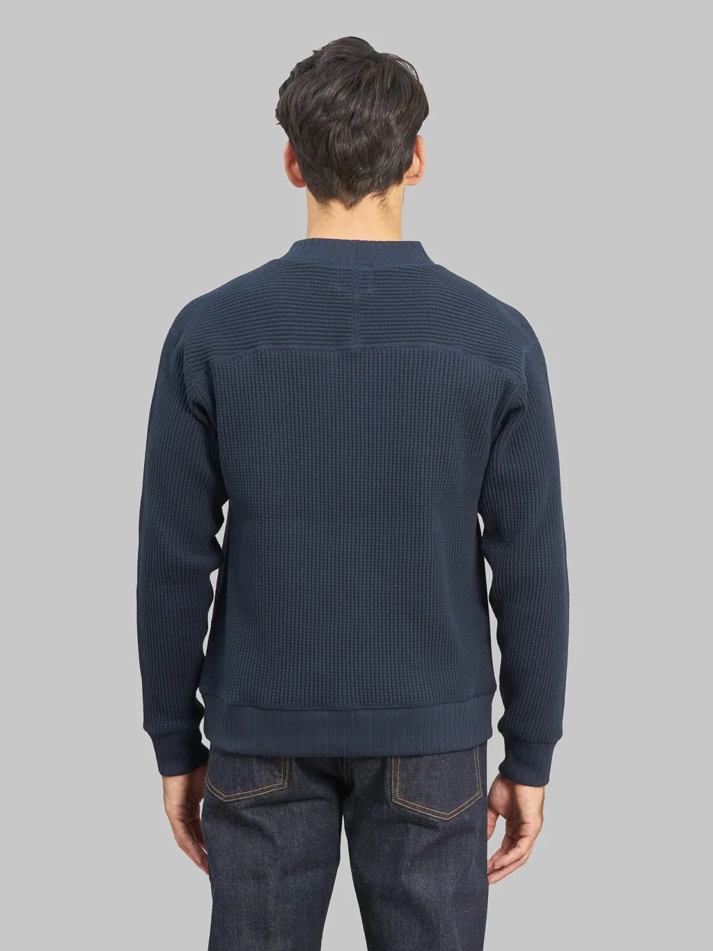 Jackman Waffle Midneck Sweater Dark Navy