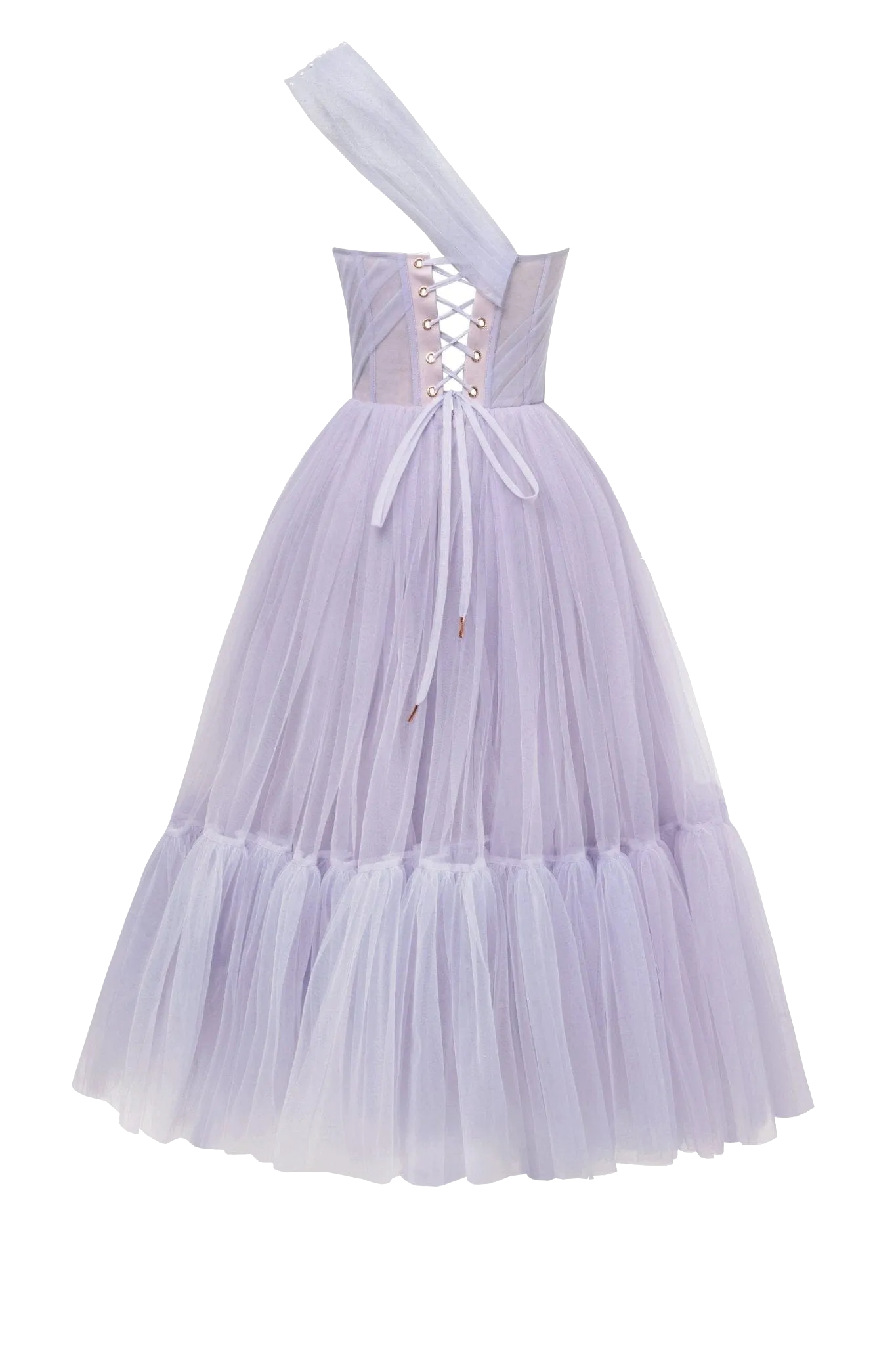 Lavender One-Shoulder Cocktail Tulle Dress