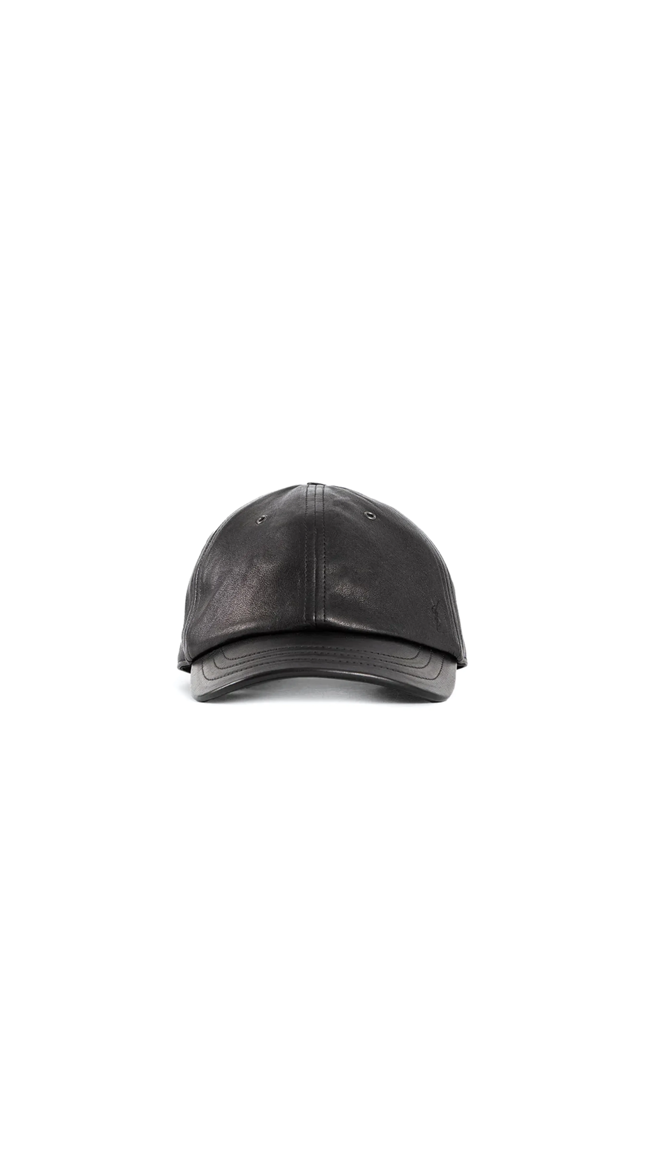 Leather Baseball Cap - Black