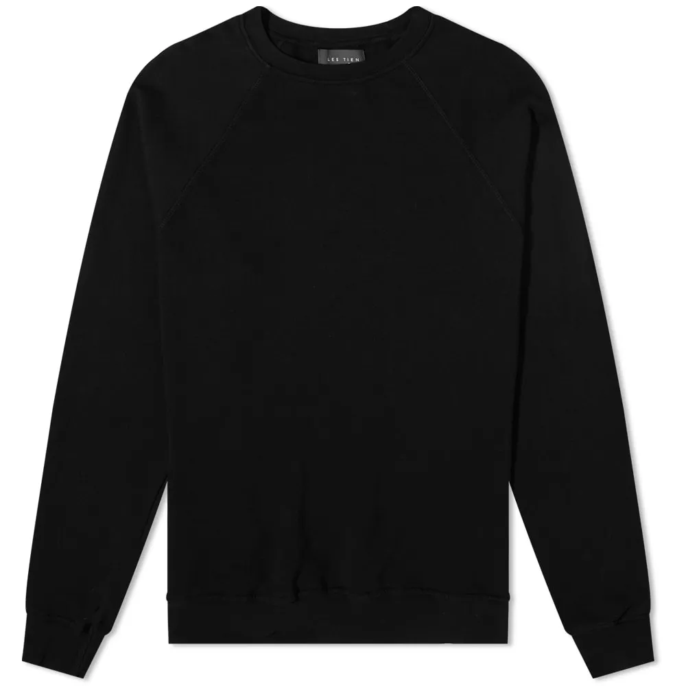 Les Tien French Terry Raglan Crew SweatJet Black