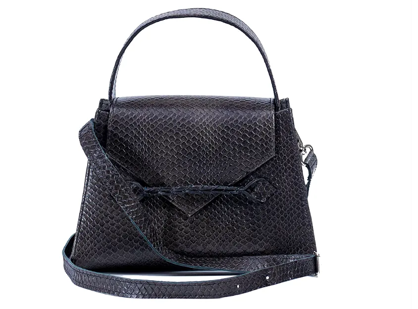 MARTE EGELE CHARCOAL GREY ESE HOBO, Handwoven Front Closure Strip, magnetic closure, and Inside Open Pocket Handbag