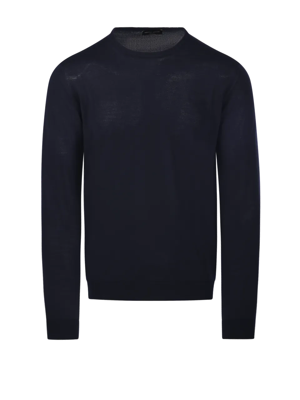 MEN ROBERTO COLLINA DARK BLUE MERINOS WOOL SWEATER