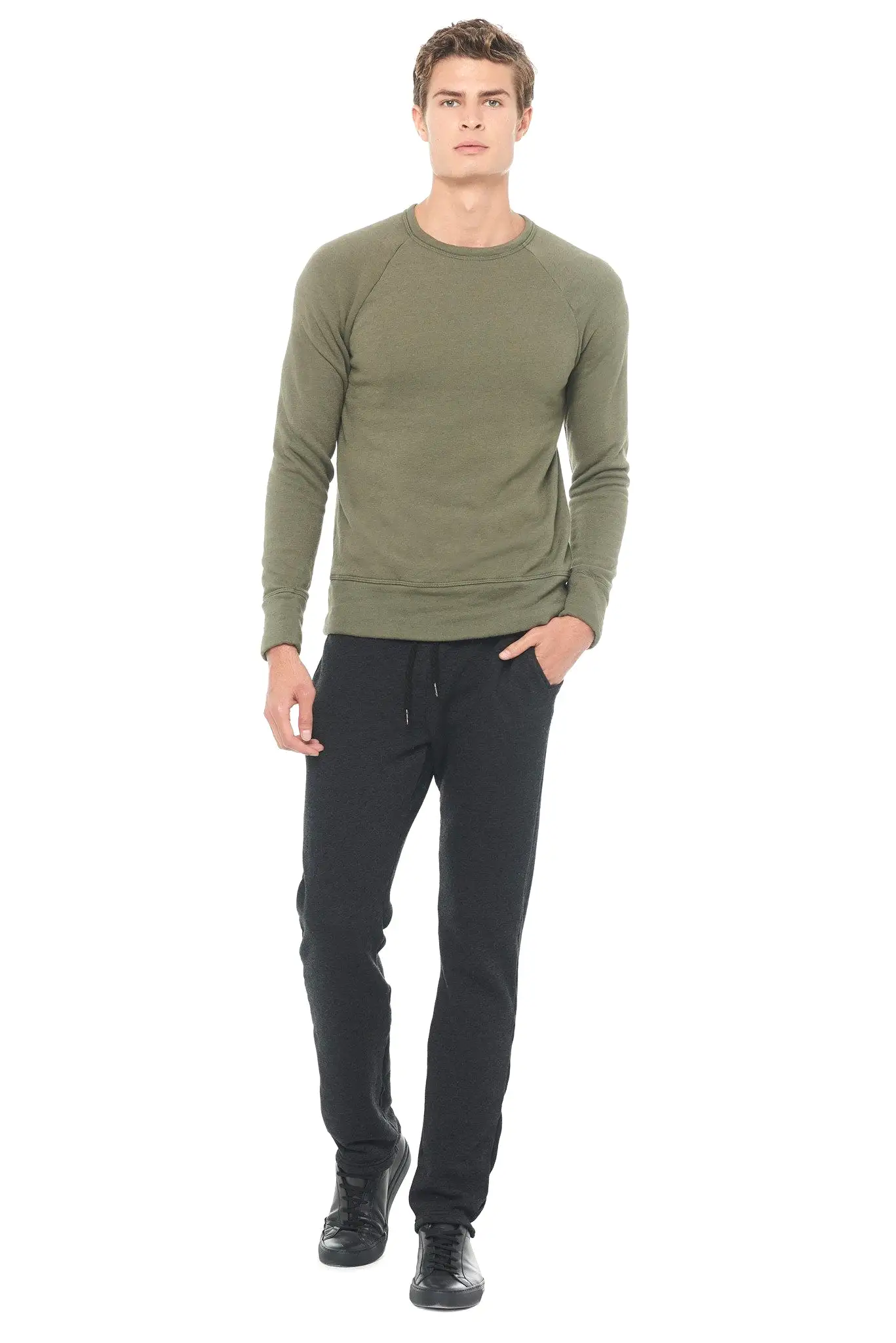 Men's French Terry Relaxed Fit Crew Neck Sweatshirt