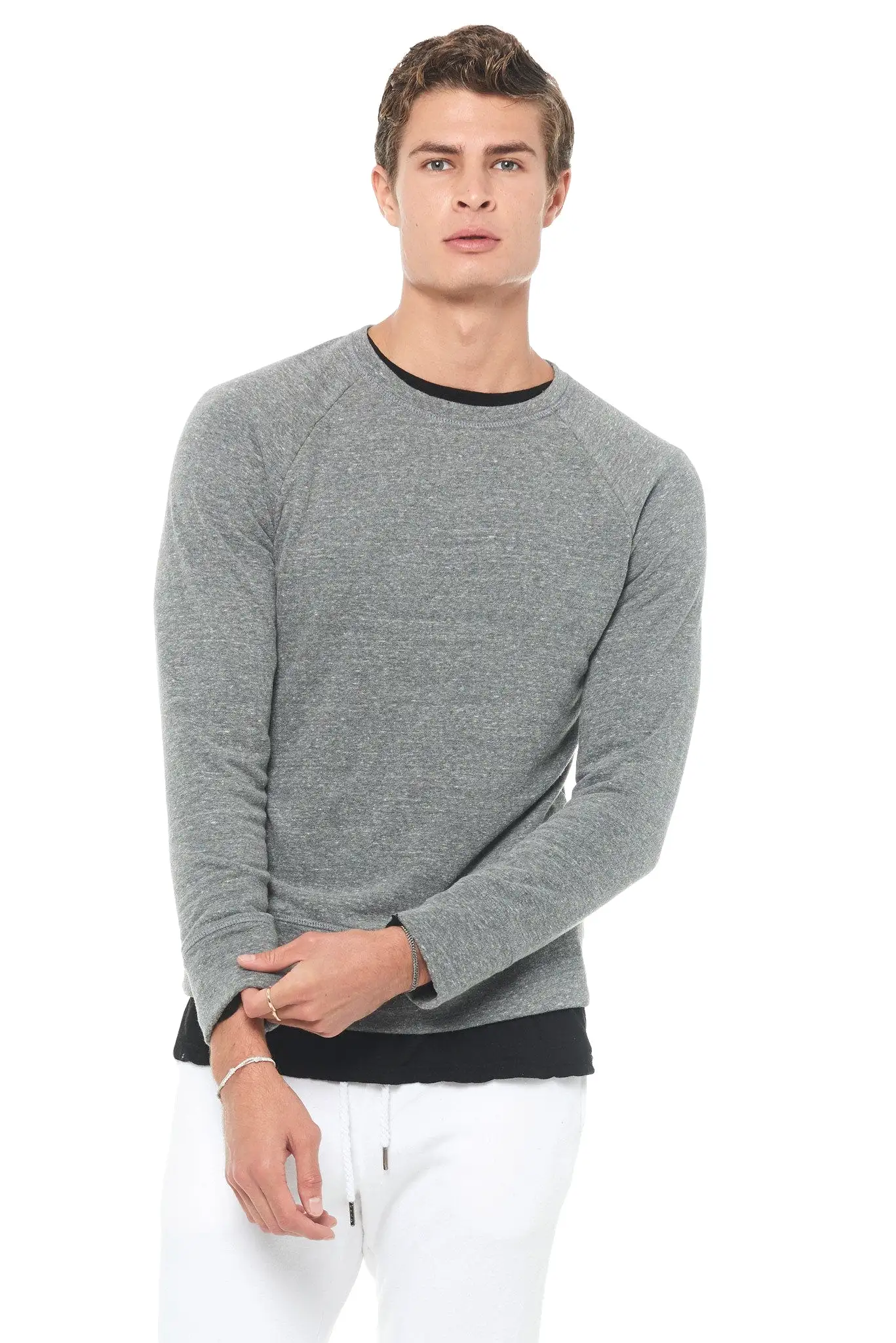 Men's French Terry Relaxed Fit Crew Neck Sweatshirt