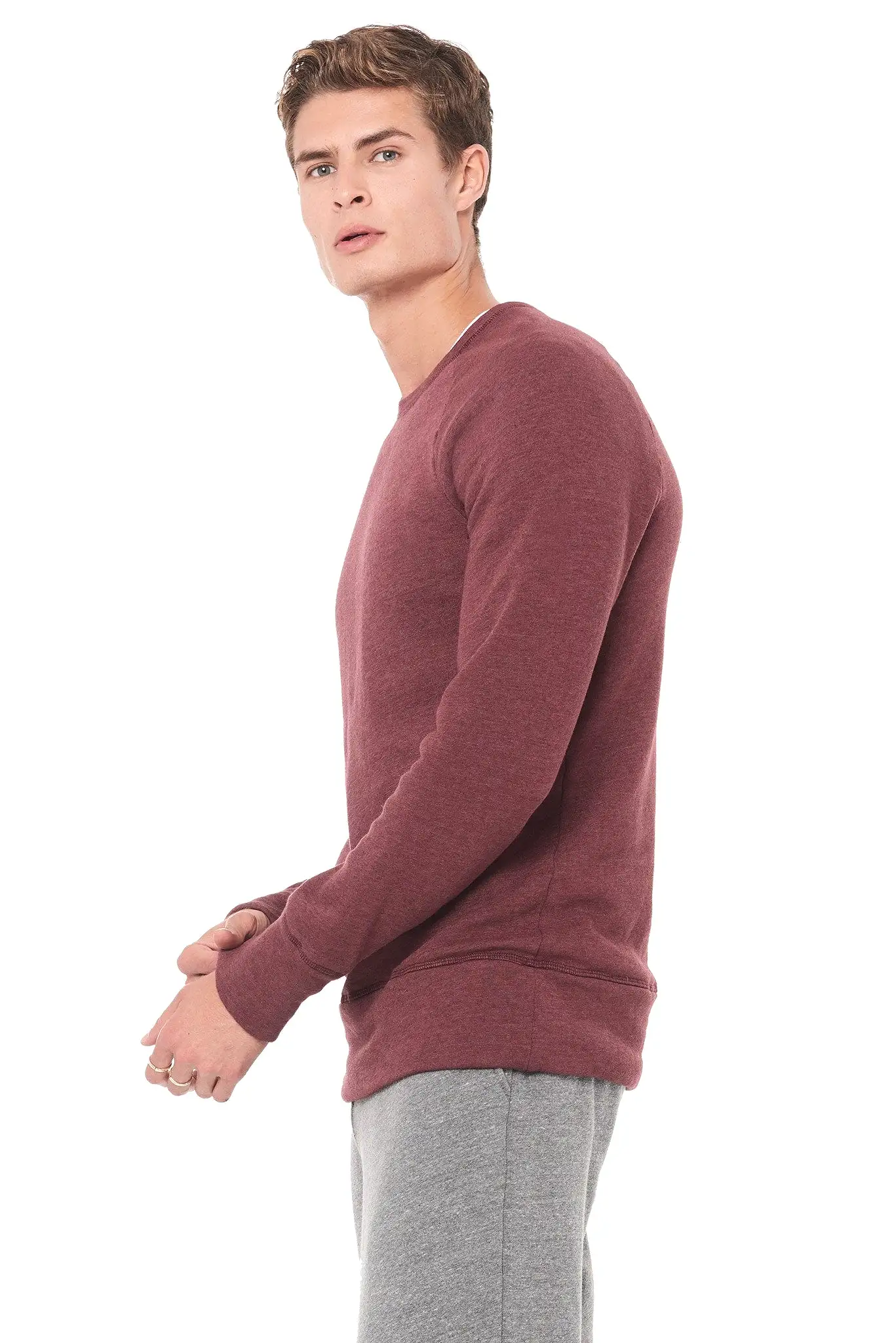 Men's French Terry Relaxed Fit Crew Neck Sweatshirt