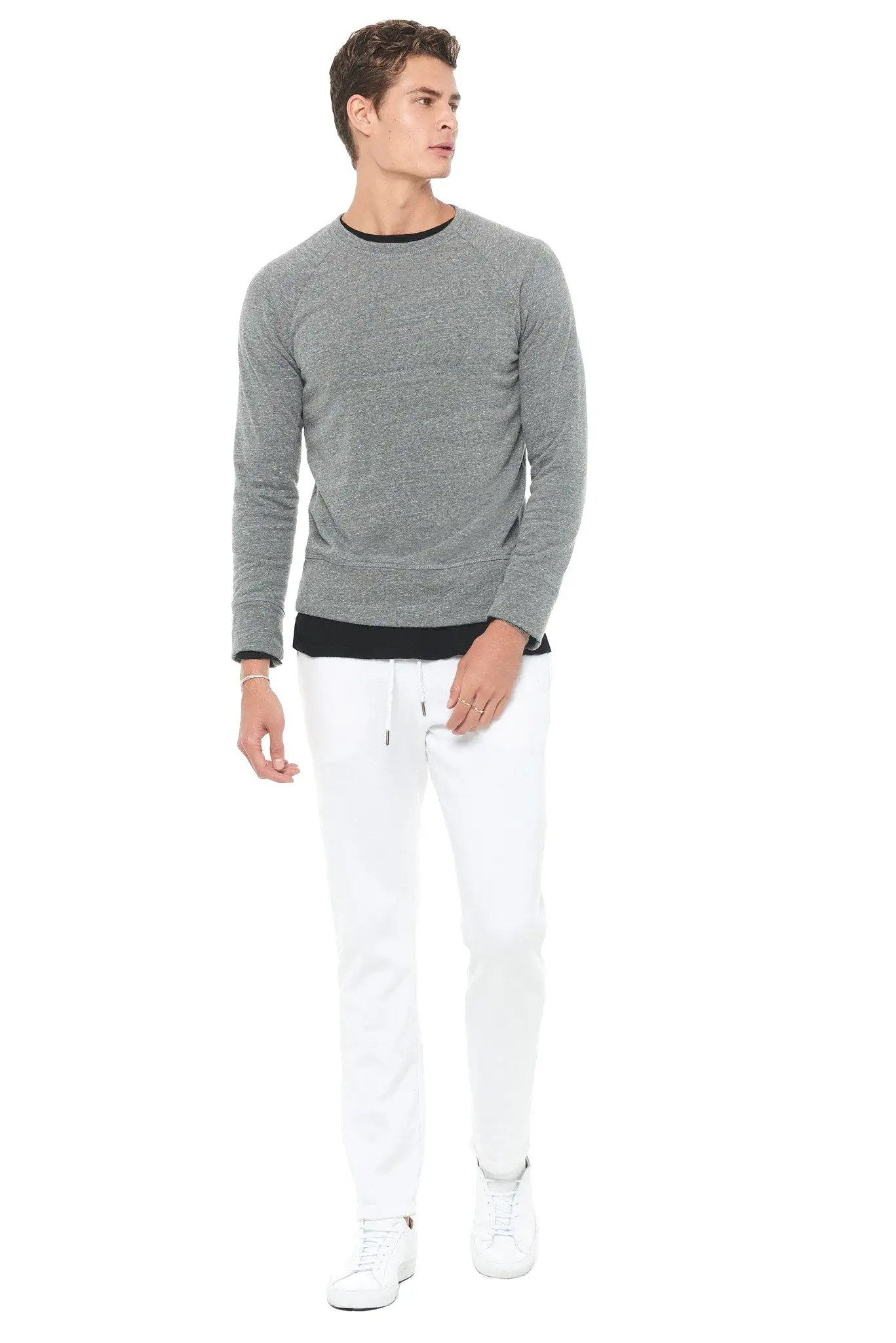 Men's French Terry Relaxed Fit Crew Neck Sweatshirt