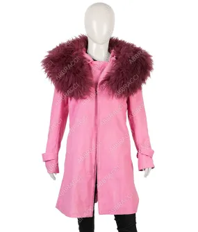 Modern Love Lexi Coat | Anne Hathaway Pink Fur Collar Coat