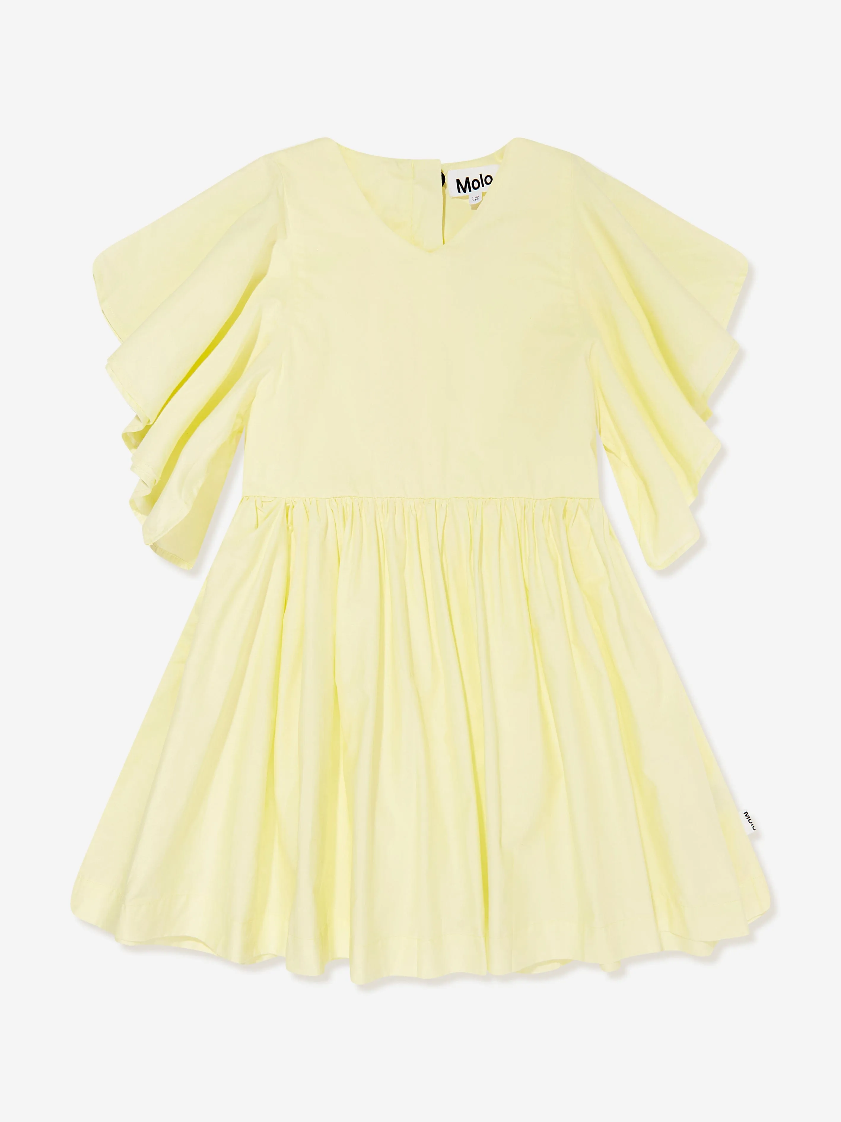 Molo Girls Frilled Dress in Yellow