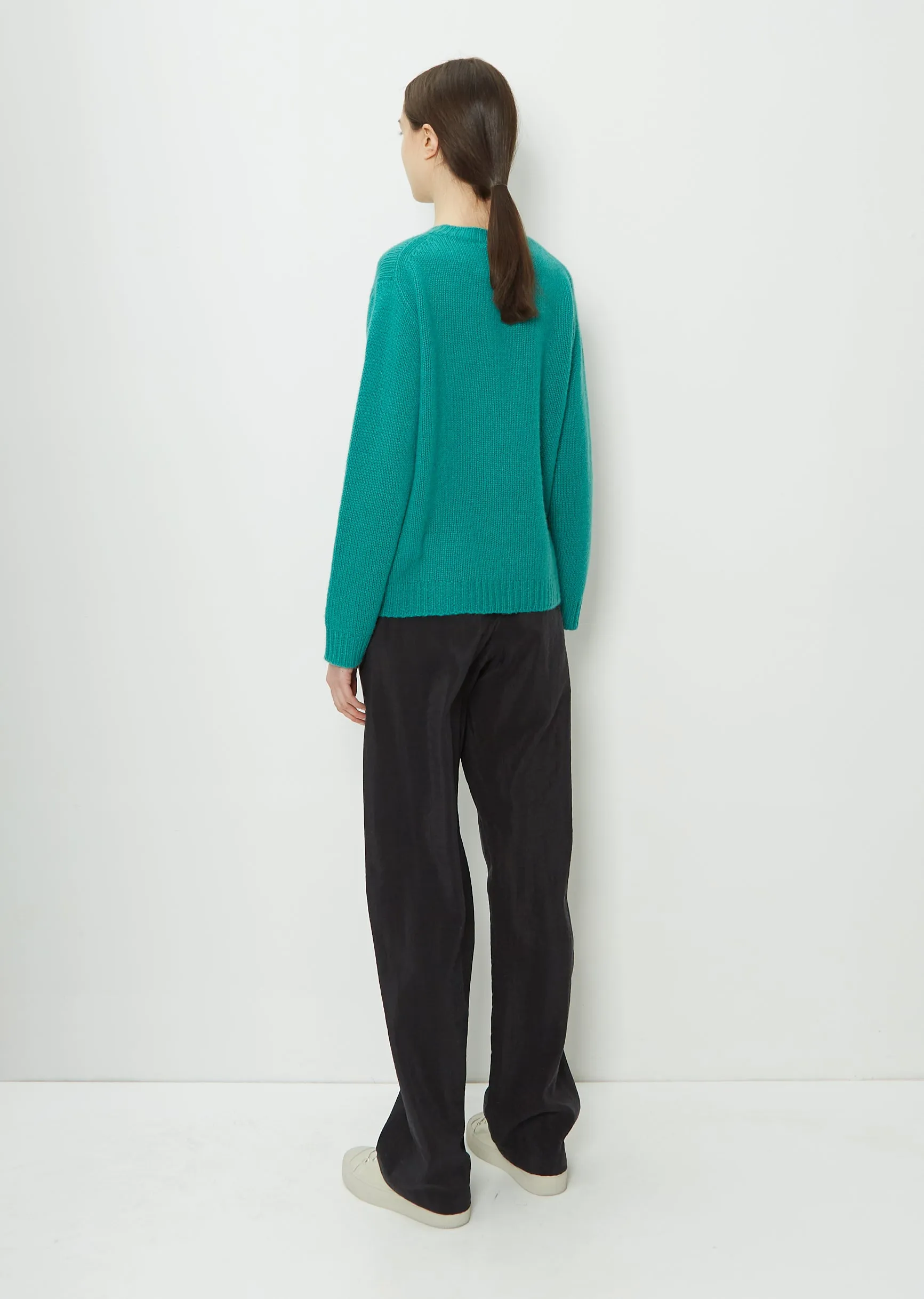 Move C-Neck Cashmere Sweater — Topaz Green