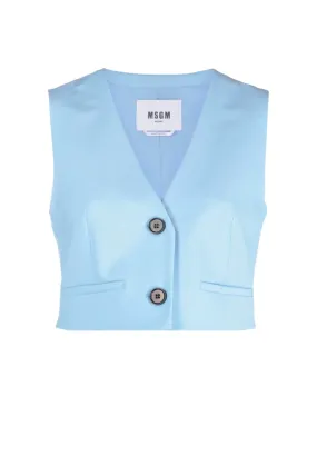 MSGM Crop Vest - Light Blue