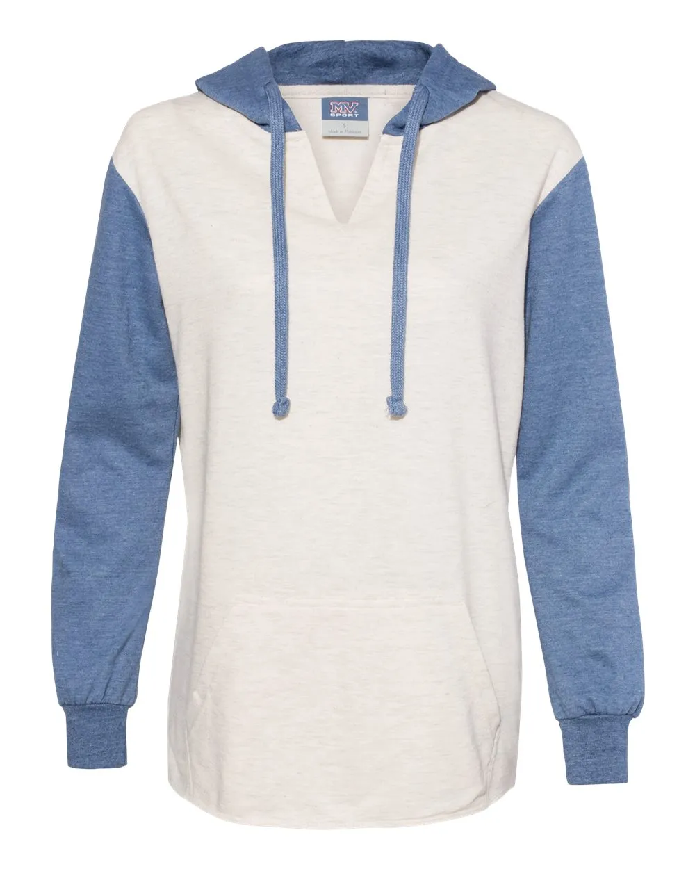 MV Sport - Women’s French Terry Hooded Pullover with Colorblocked Sleeves