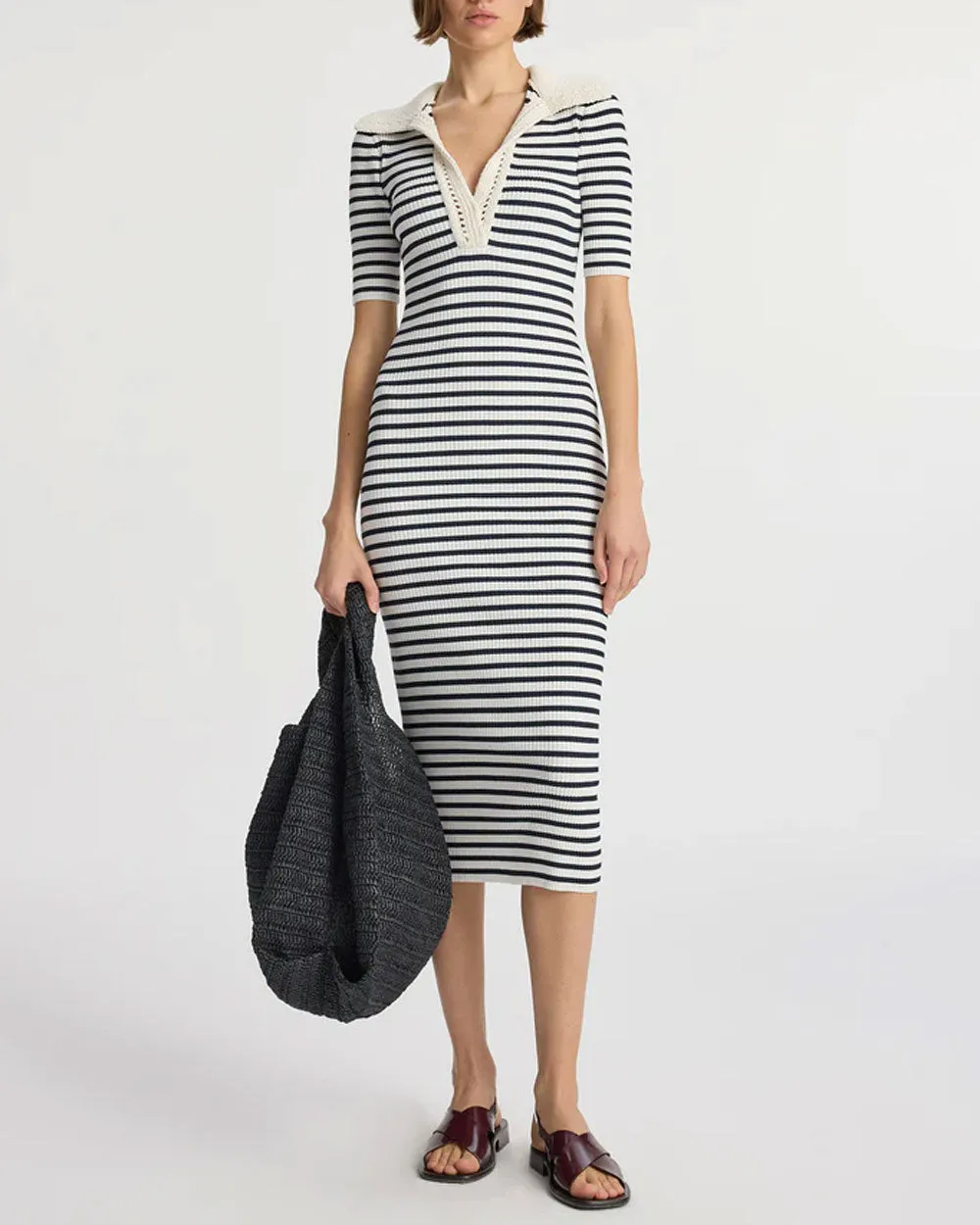 Navy and Bone Stripe Darcy Dress