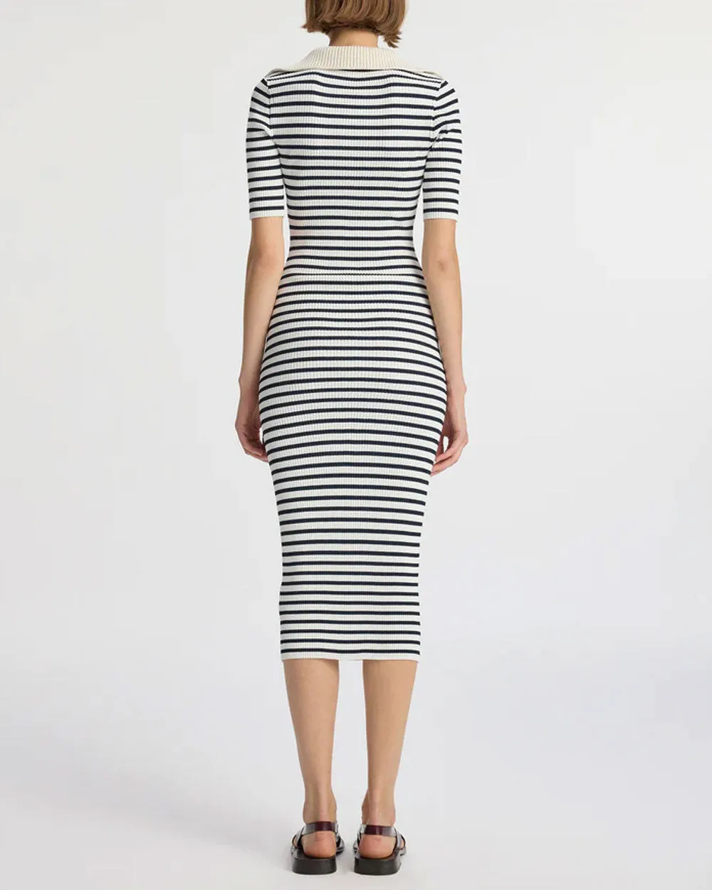 Navy and Bone Stripe Darcy Dress