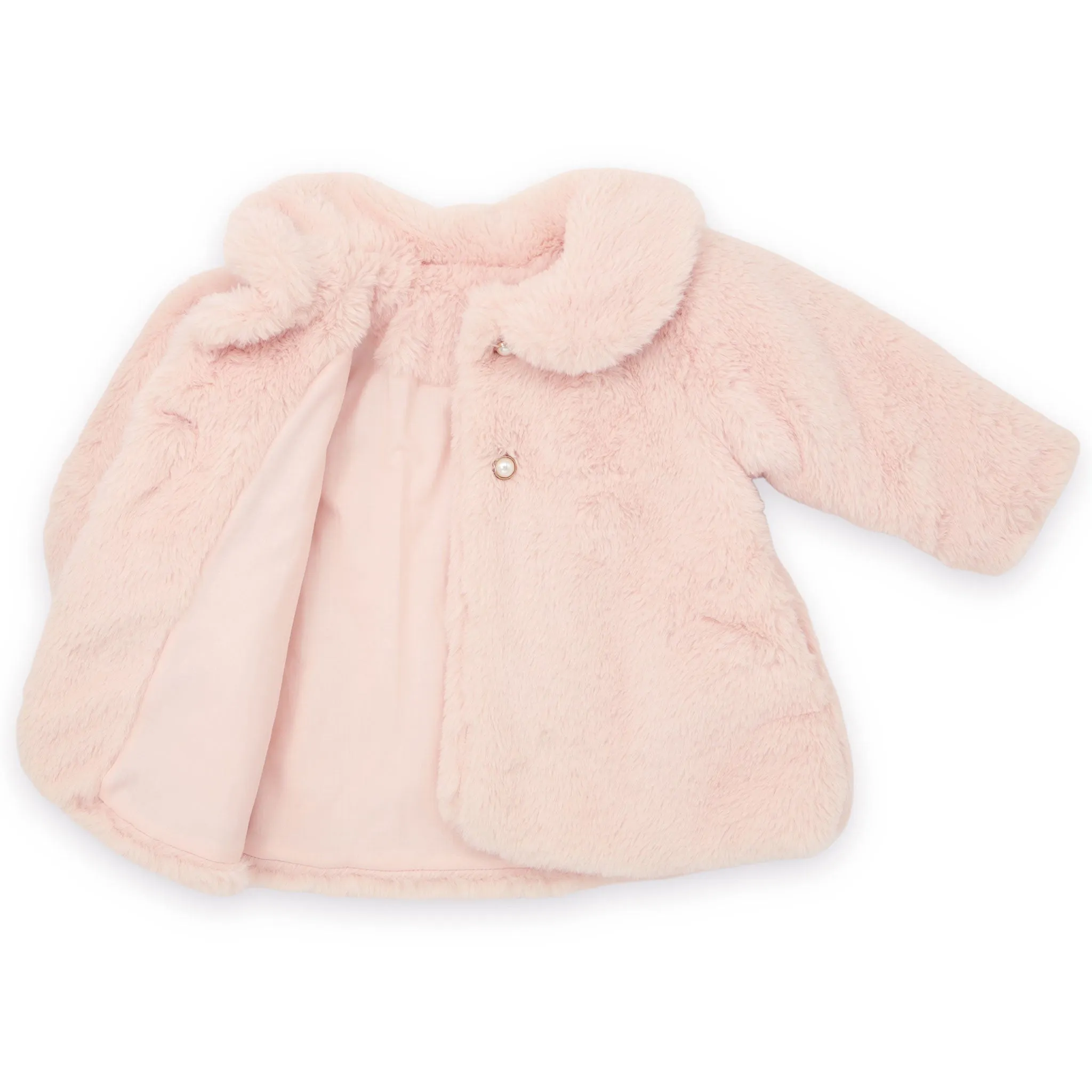 Nude Pink Faux Fur Jacket (18M)