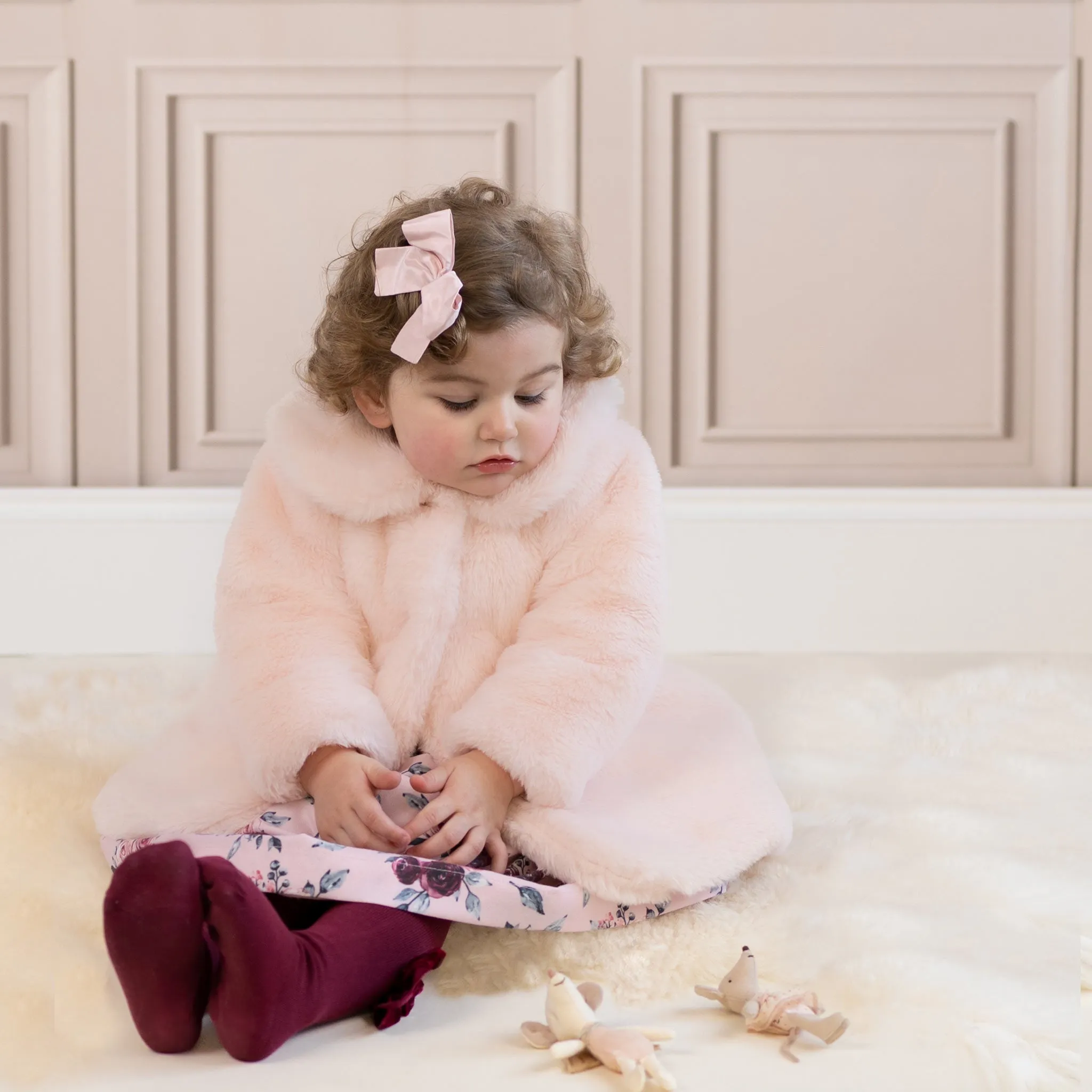 Nude Pink Faux Fur Jacket (18M)