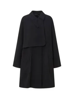 Overseas Station Season Big Chance 8 18 Women s Flap Detail Collar Coat Black 270287