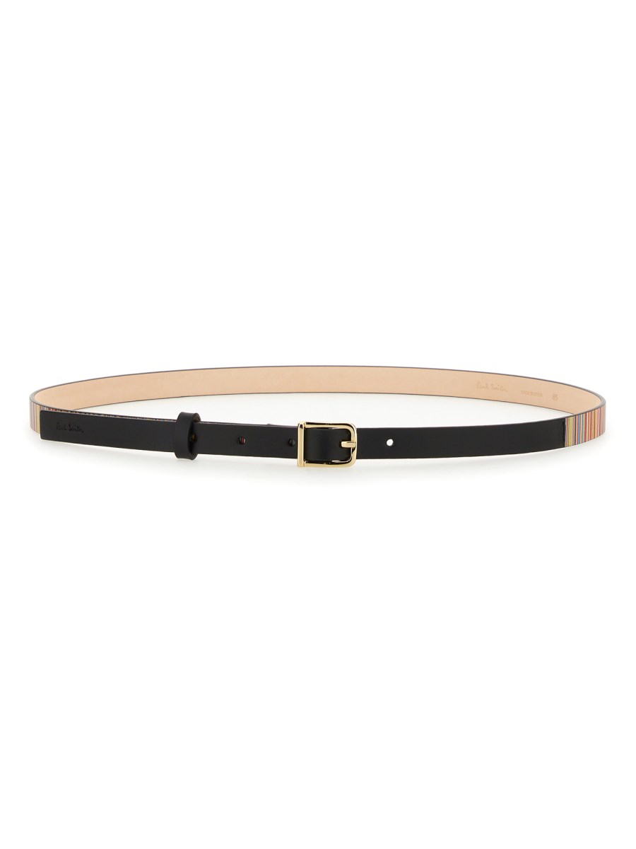 PAUL SMITH    LEATHER BELT WITH LOGO