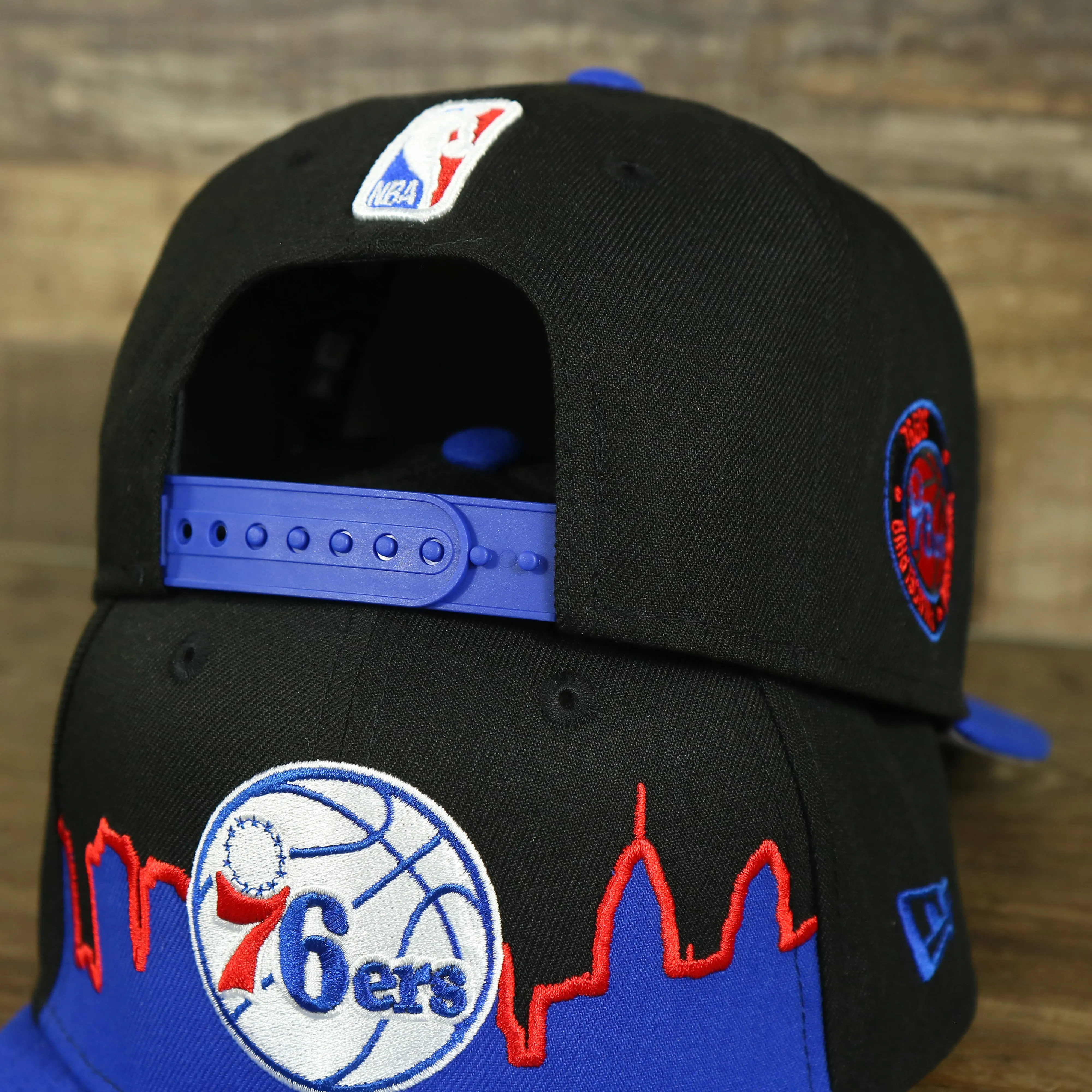 Philadelphia 76ers City Skyline Side Patch 9Fifty Youth Snapback Hat | Philadelphia Skyline 950