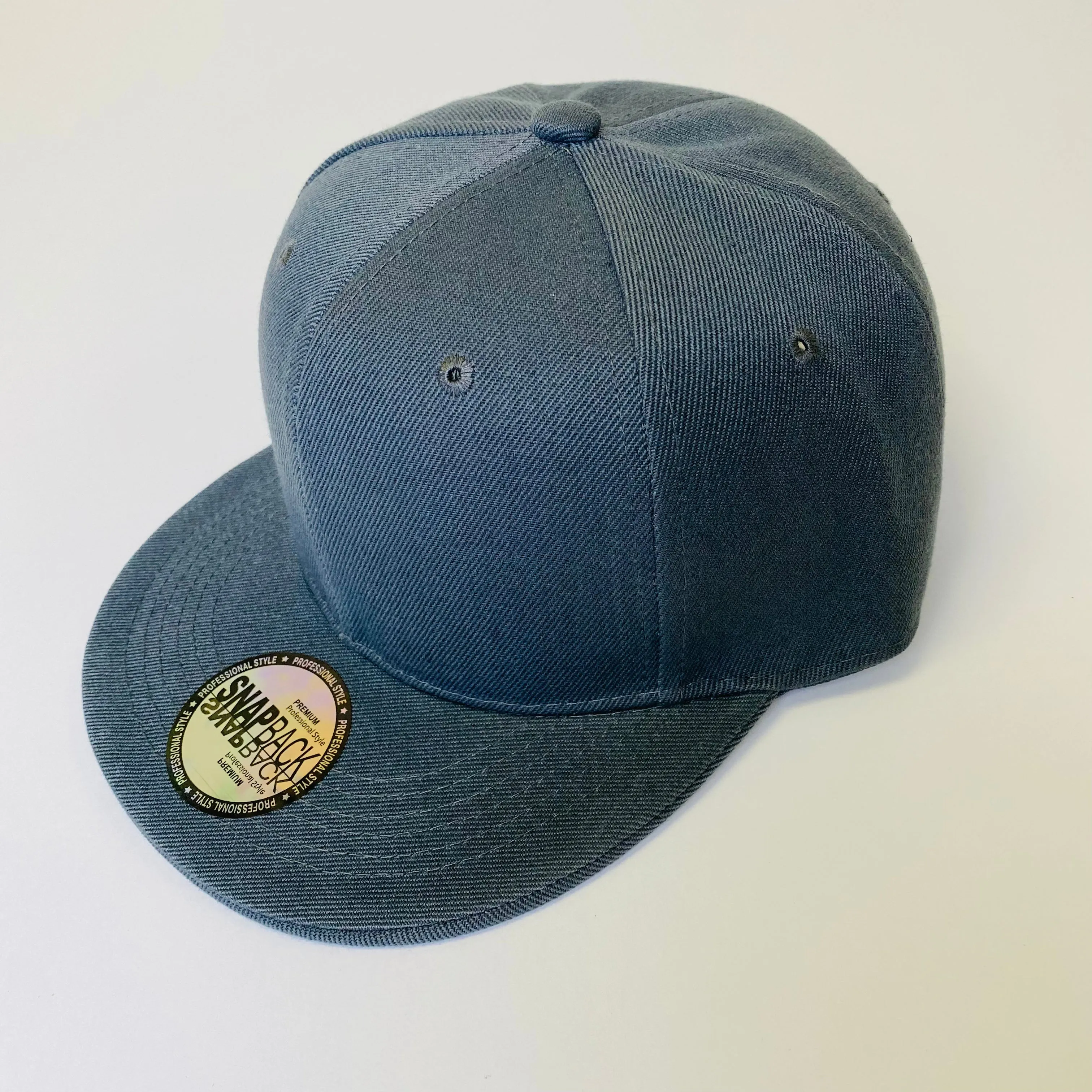 Plain Snapback 5 Panel Hat - Charcoal