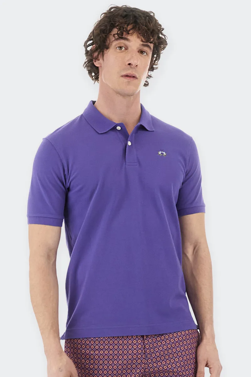 POLO BASIC IN PIQUET STRETCH ORIENT BLU