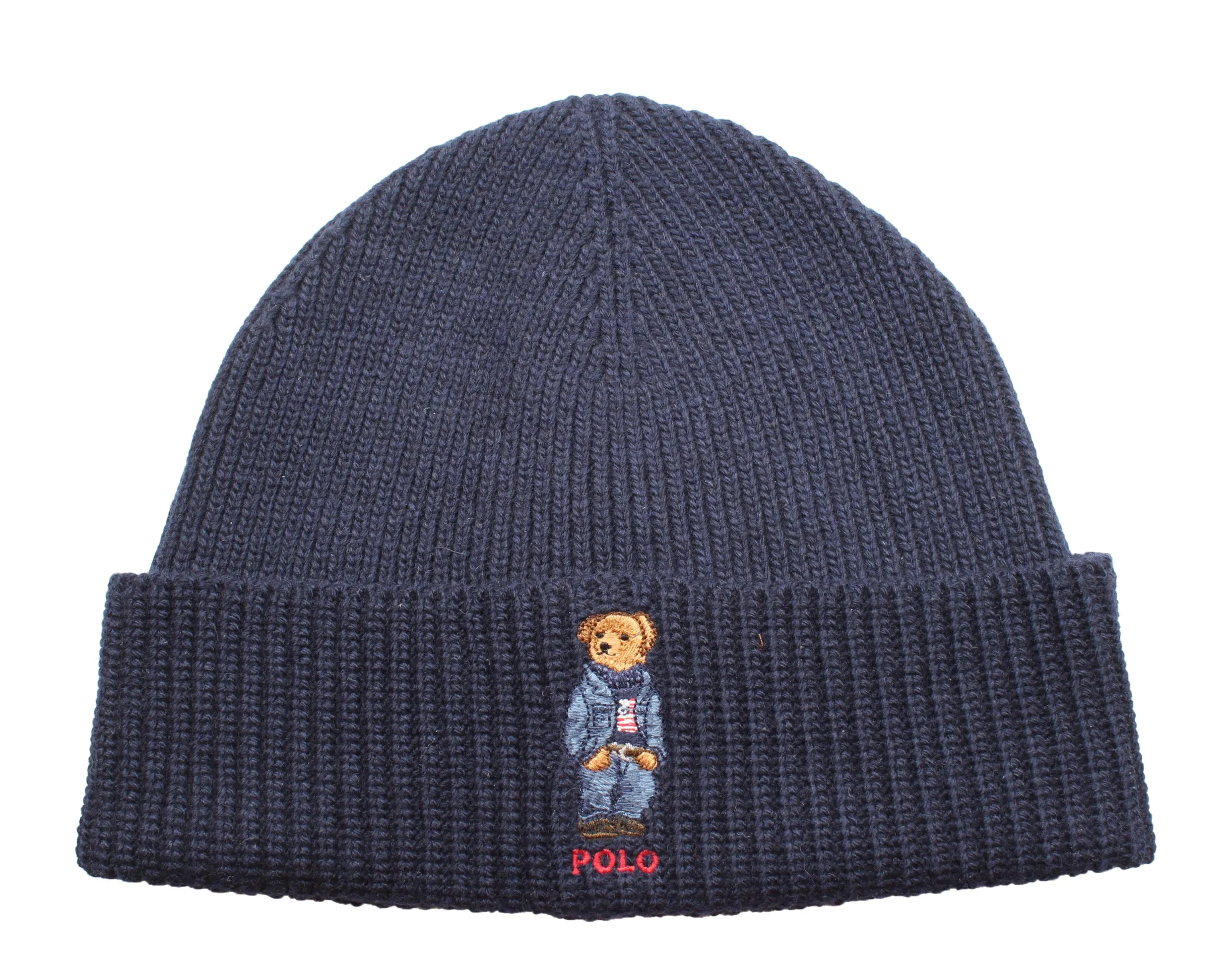 Polo Ralph Lauren Polo Bear Jean Jacket Sweater Knit Cuffed Hat