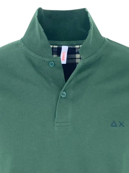 POLO UOMO VERDE MANICHE LUNGHE