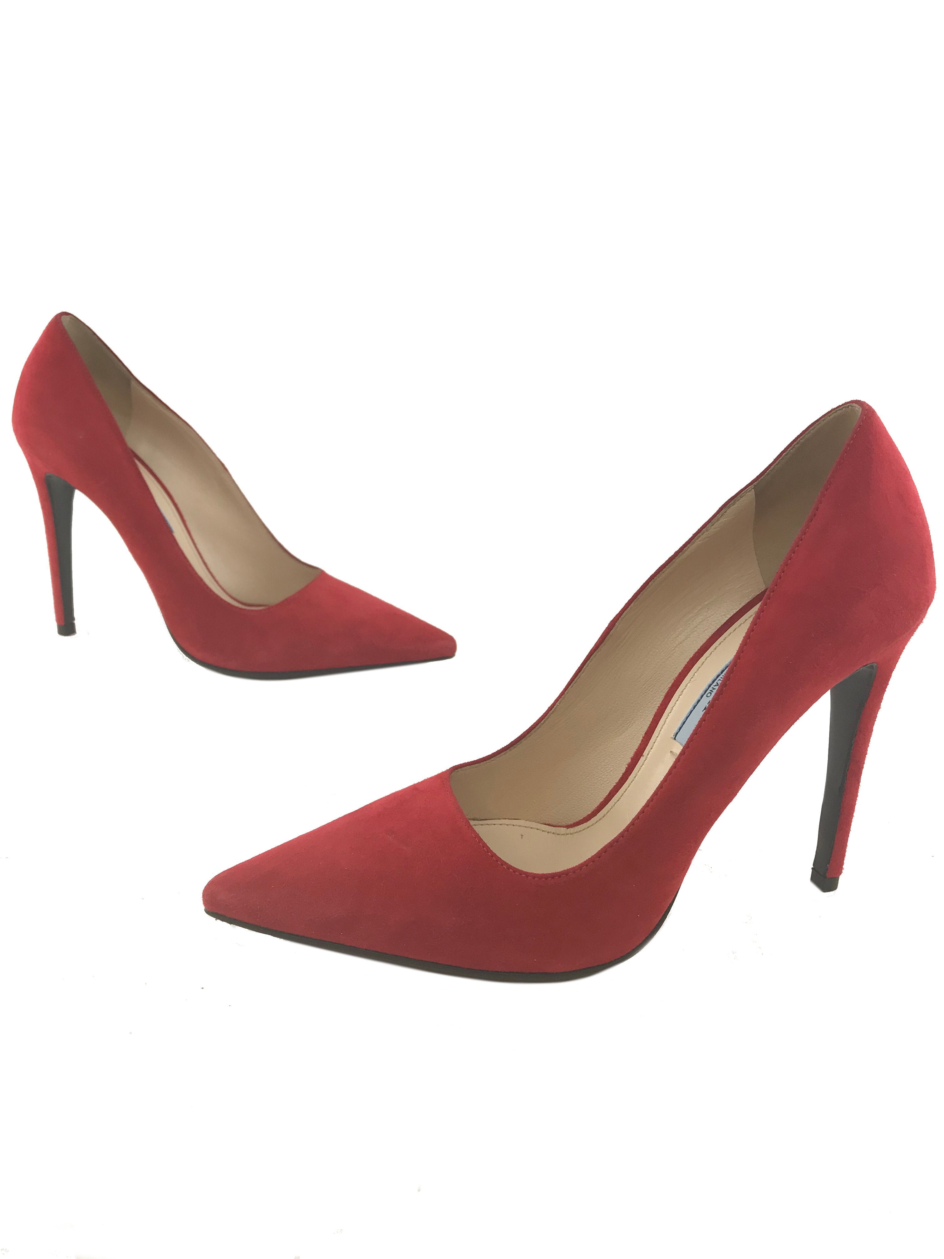 Prada Suede Point-Toe Pumps Size 7.5